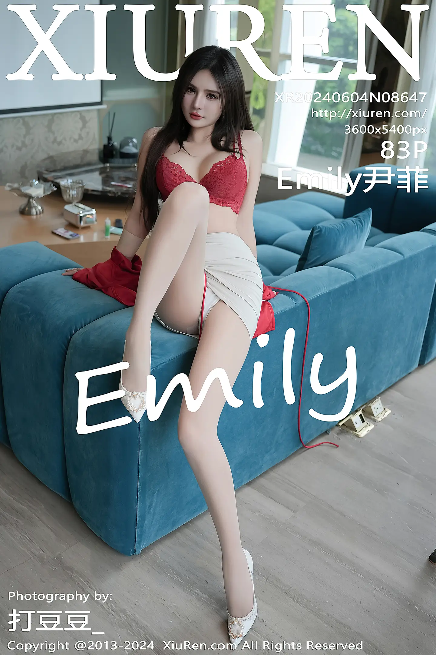 [XiuRen秀人网]No.8647_模特Emily尹菲性感红色蕾丝内衣配超薄白丝秀完美身材诱惑写真83P-秀人网 - XiuRen.Space